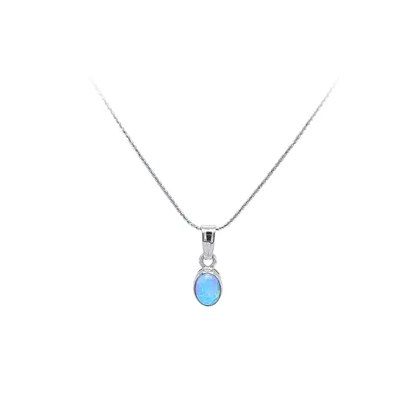 Mặt dây chuyền với đá opal xanh