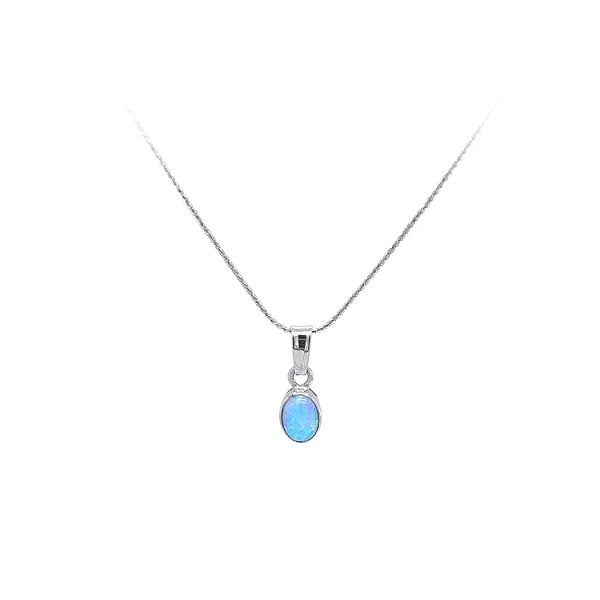 Mặt dây chuyền với đá opal xanh