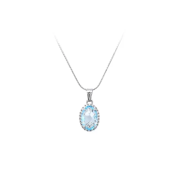 Mặt dây chuyền vàng đính đá xanh