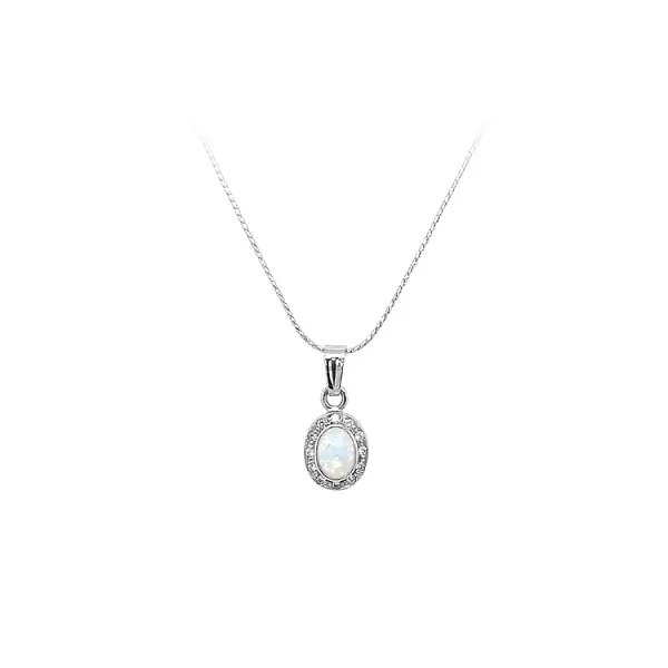 Mặt dây chuyền đính ngọc opal và zircon