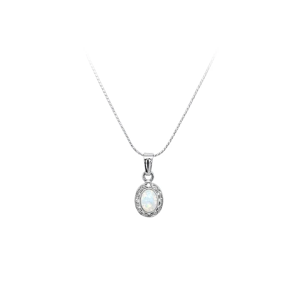 Mặt dây chuyền đính ngọc opal và zircon