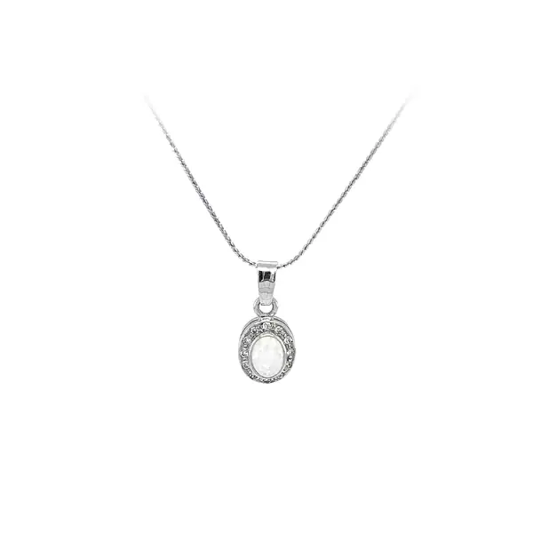 Mặt dây chuyền đính ngọc opal và zircon