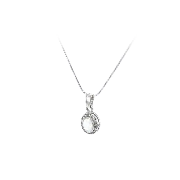 Mặt dây chuyền đính ngọc opal và zircon