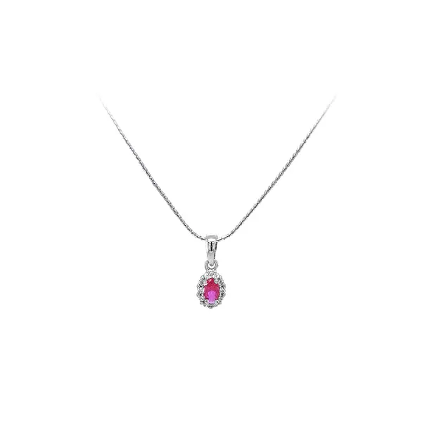 Mặt dây chuyền vàng có đá hồng