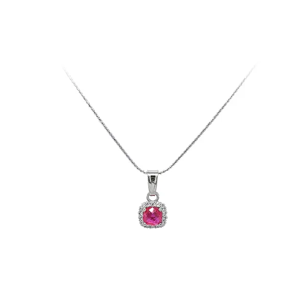 Mặt dây chuyền vàng có đá hồng