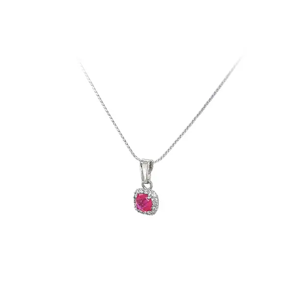 Mặt dây chuyền vàng có đá hồng