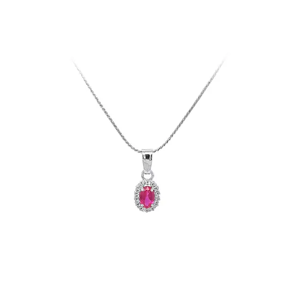 Mặt dây chuyền vàng có đá hồng