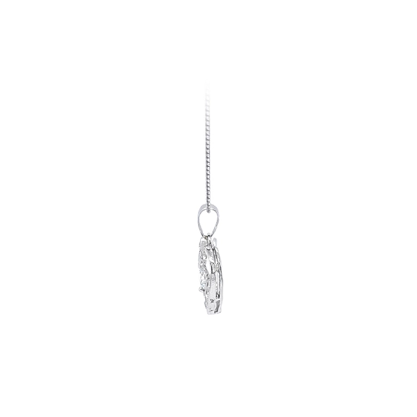 Mặt dây chuyền hình trái tim với đá zircon trắng vàng