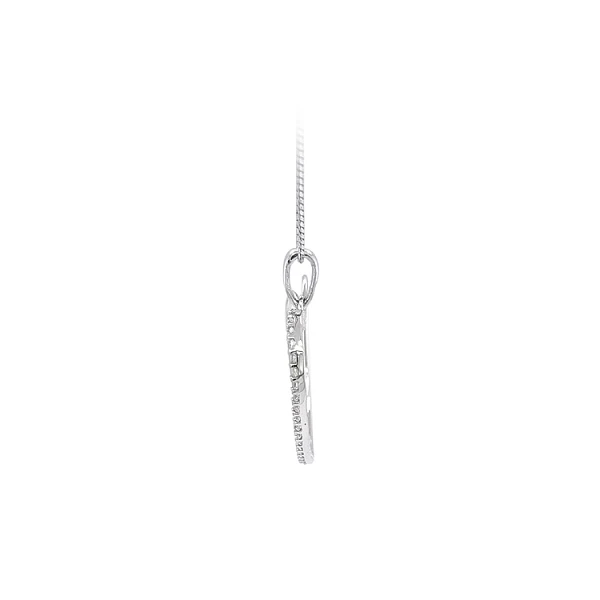Mặt dây chuyền hình trái tim với đá zircon trắng vàng