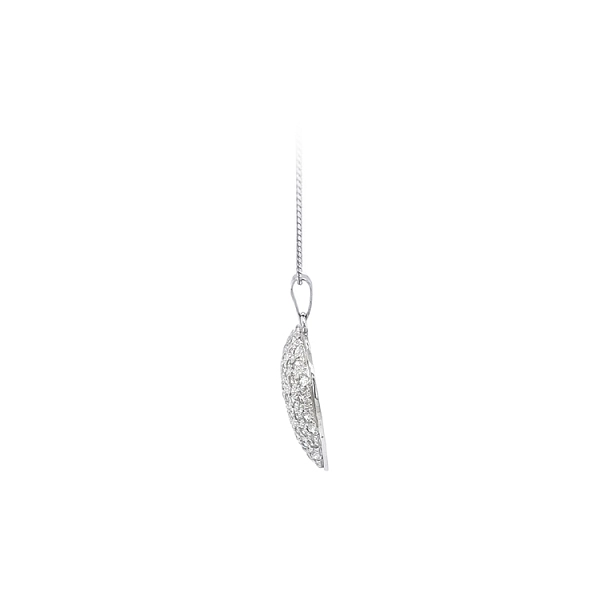 Mặt dây chuyền hình trái tim với đá zircon trắng vàng