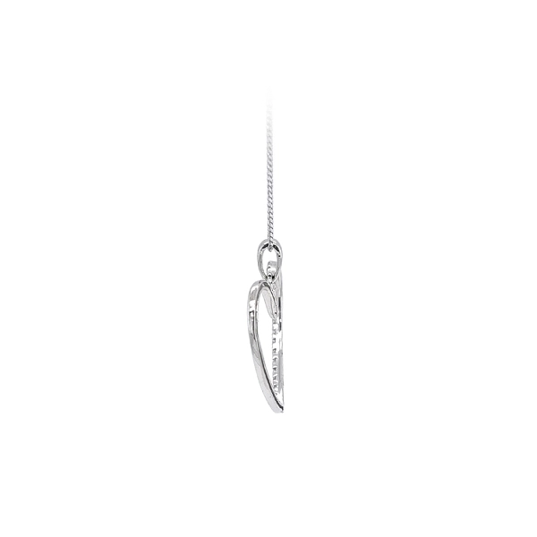 Mặt dây chuyền hình trái tim với đá zircon trắng vàng