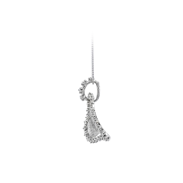 Mặt dây chuyền hình trái tim với đá zircon trắng vàng
