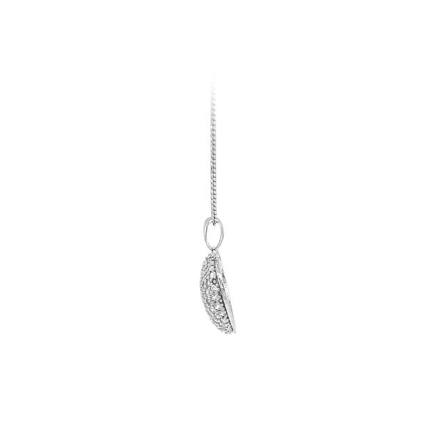 Mặt dây chuyền hình trái tim với đá zircon trắng vàng