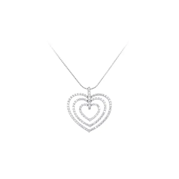 Mặt dây chuyền hình trái tim đính đá zircon