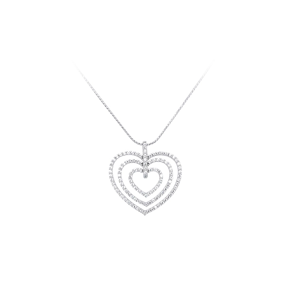 Mặt dây chuyền hình trái tim đính đá zircon