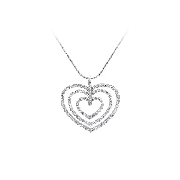 Mặt dây chuyền hình trái tim đính đá zircon