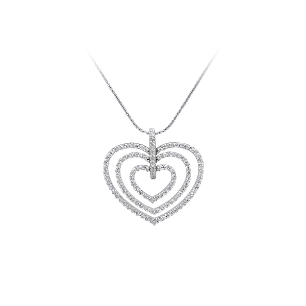 Mặt dây chuyền hình trái tim đính đá zircon