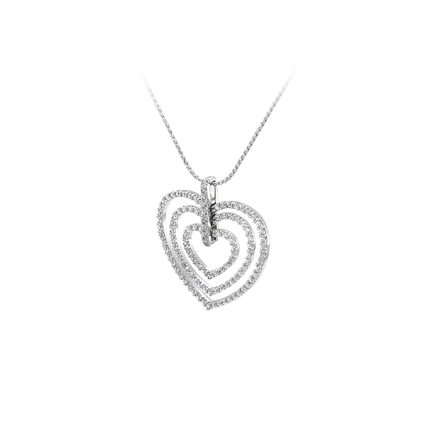 Mặt dây chuyền hình trái tim đính đá zircon