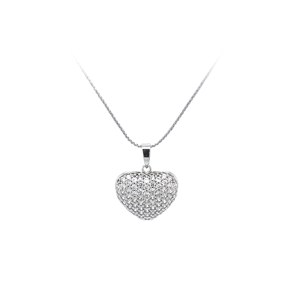 Mặt dây chuyền hình trái tim đính đá zircon