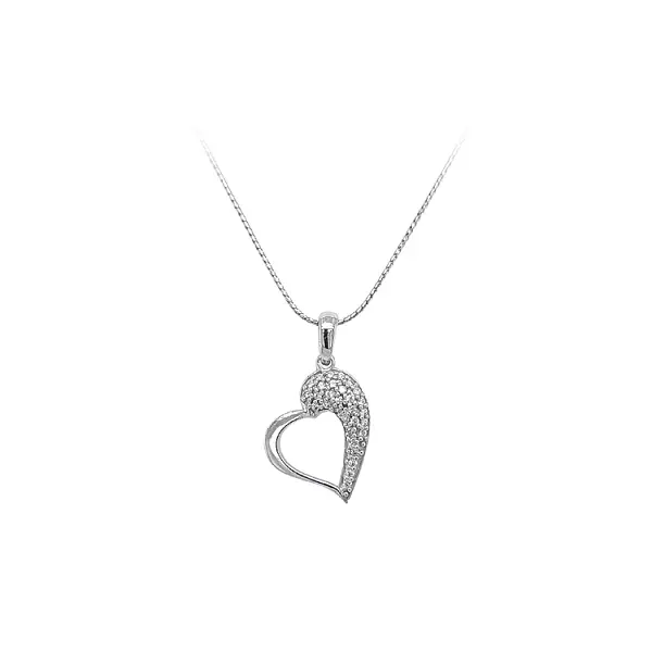 Mặt dây chuyền hình trái tim đính đá zircon