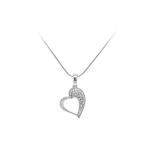 Mặt dây chuyền hình trái tim đính đá zircon