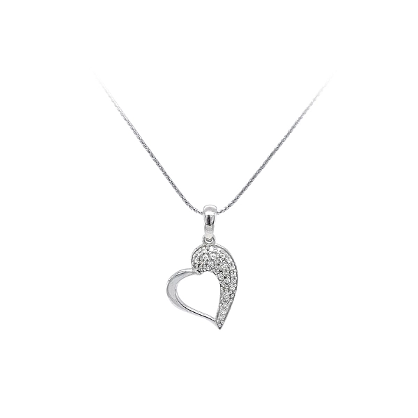 Mặt dây chuyền hình trái tim đính đá zircon