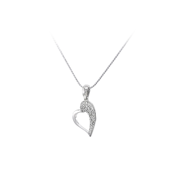 Mặt dây chuyền hình trái tim đính đá zircon