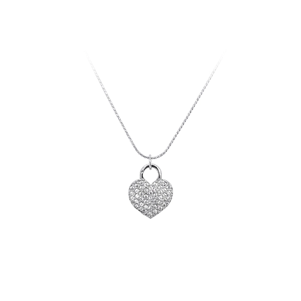 Mặt dây chuyền hình trái tim đính đá zircon