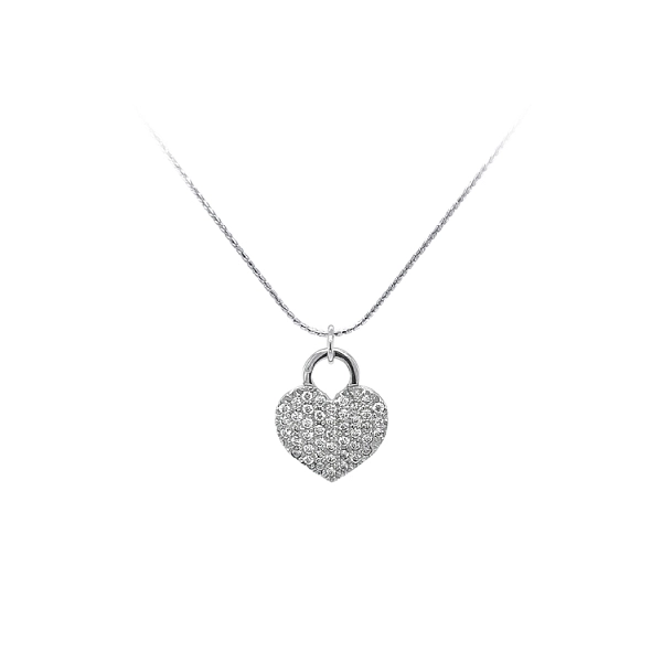 Mặt dây chuyền hình trái tim đính đá zircon