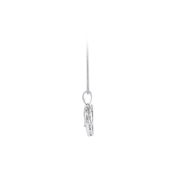 Mặt dây chuyền hình trái tim với đá zircon trắng vàng