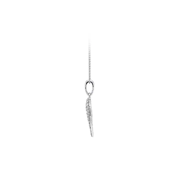 Mặt dây chuyền hình trái tim với đá zircon trắng vàng