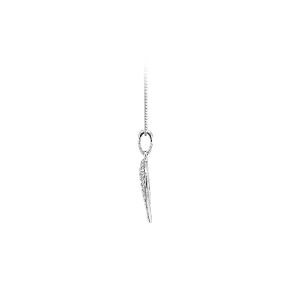 Mặt dây chuyền hình trái tim với đá zircon trắng vàng