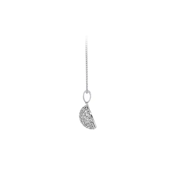 Mặt dây chuyền hình trái tim với đá zircon trắng vàng
