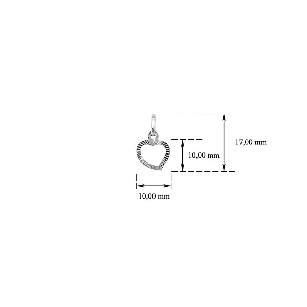 Mặt dây chuyền hình trái tim bằng vàng trắng