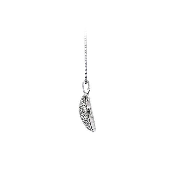 Mặt dây chuyền hình trái tim với đá zircon trắng vàng