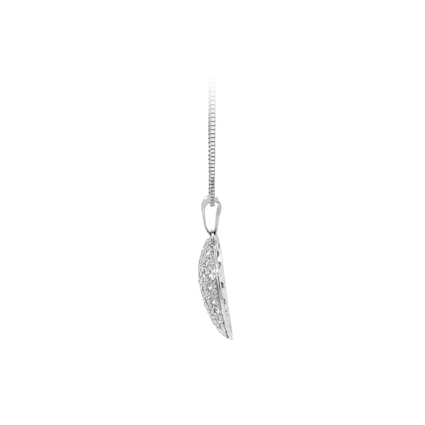 Mặt dây chuyền hình trái tim với đá zircon trắng vàng