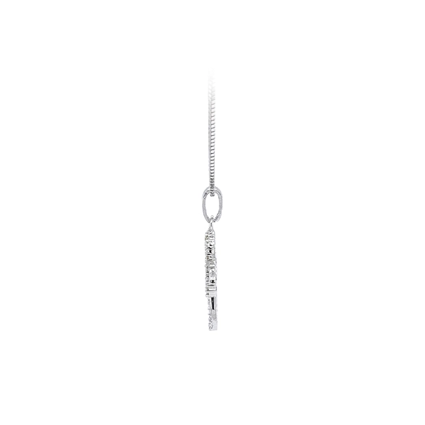 Mặt dây chuyền thánh giá với đá zircon trắng và vàng trắng
