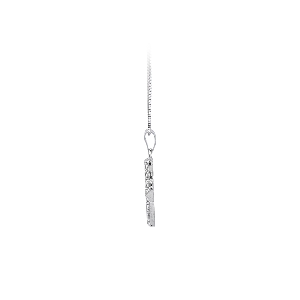 Mặt dây chuyền thánh giá với đá zircon trắng và vàng trắng