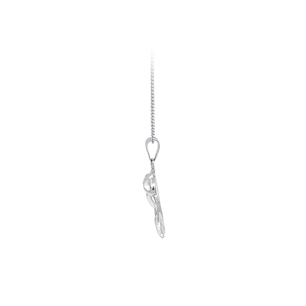 Mặt dây chuyền hình cá heo với đá zircon trắng vàng