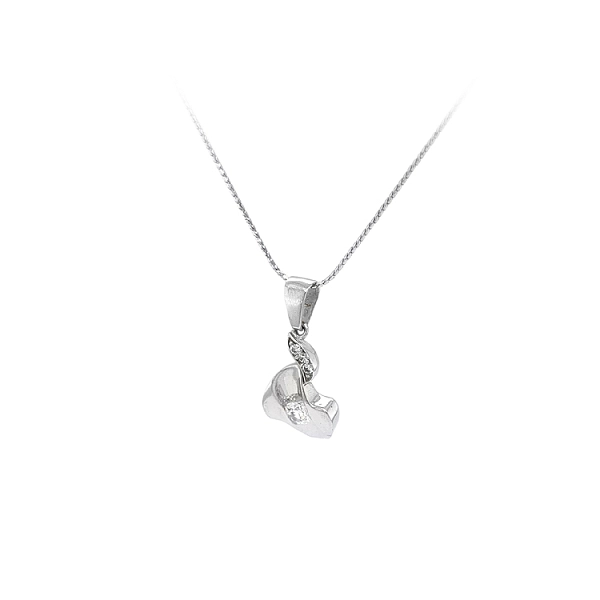 Mặt dây chuyền bằng vàng trắng đính đá zircon trắng