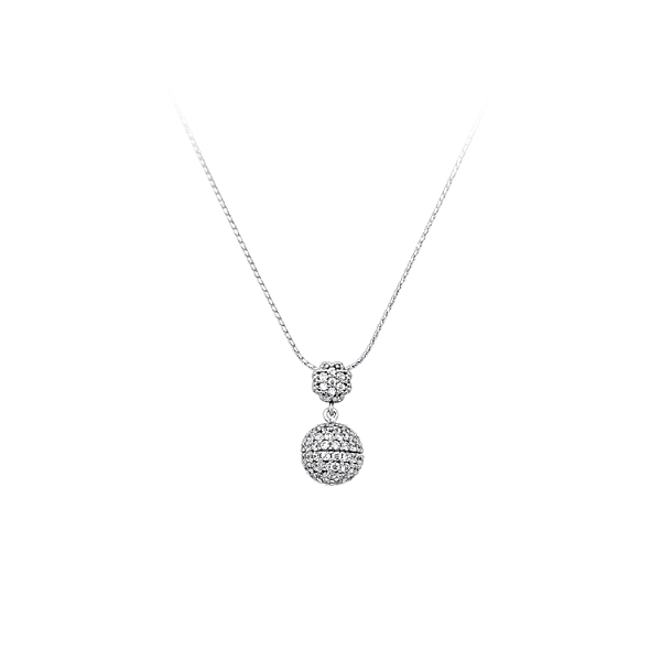 Mặt dây chuyền bằng vàng trắng đính đá zircon trắng