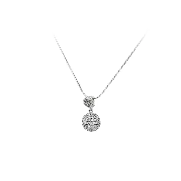 Mặt dây chuyền bằng vàng trắng đính đá zircon trắng