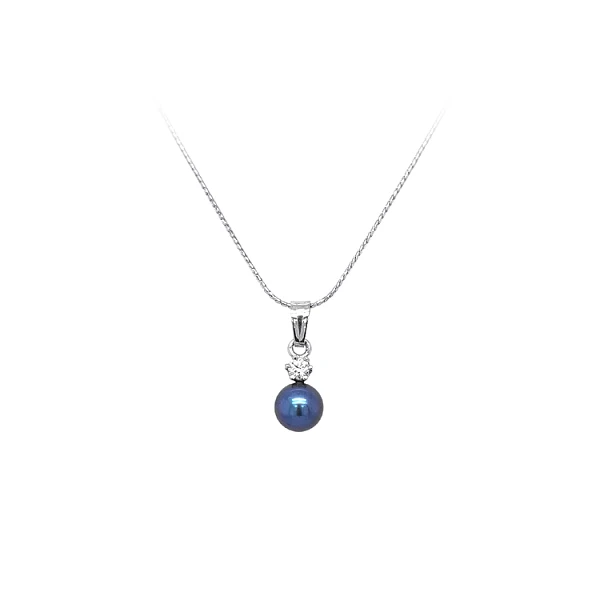 Mặt dây chuyền ngọc trai và zircon vàng trắng