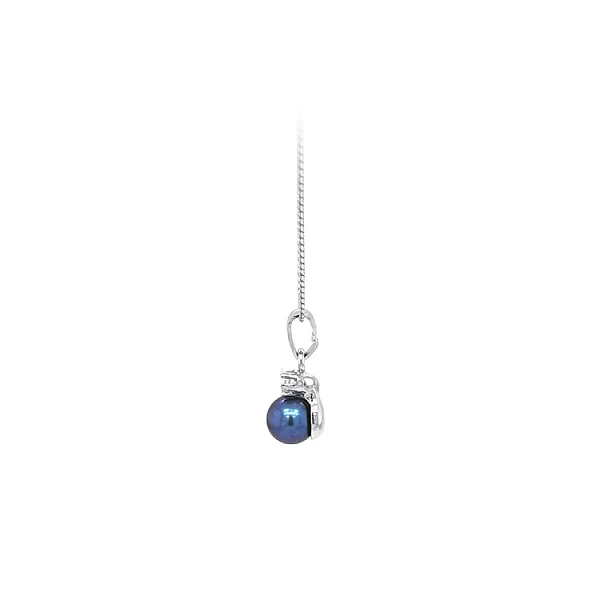 Mặt dây chuyền ngọc trai và zircon vàng trắng