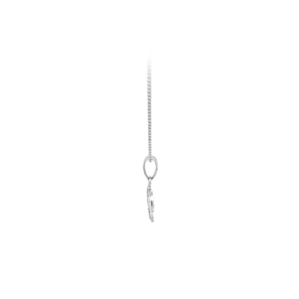Mặt dây chuyền hình voi với đá zircon trắng vàng