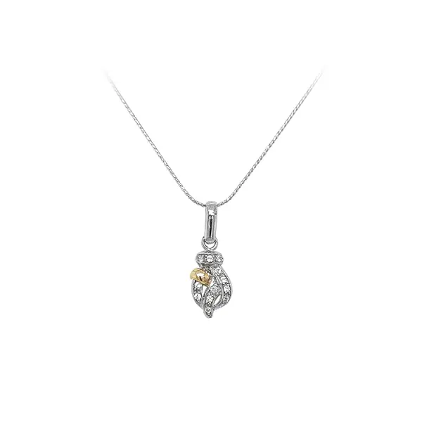 Mặt dây chuyền đính đá zircon làm từ vàng kết hợp
