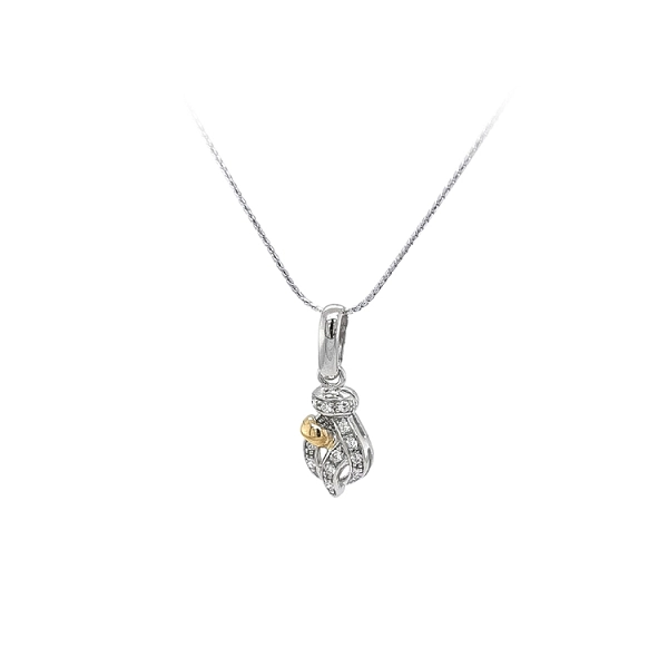 Mặt dây chuyền đính đá zircon làm từ vàng kết hợp