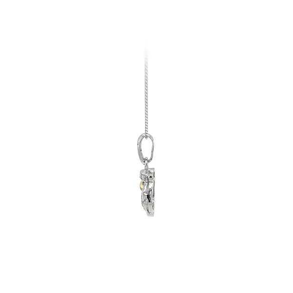 Mặt dây chuyền đính đá zircon làm từ vàng kết hợp