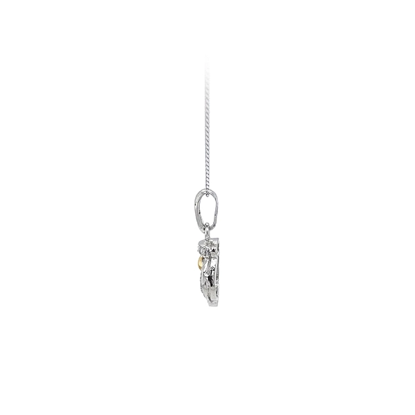 Mặt dây chuyền đính đá zircon làm từ vàng kết hợp