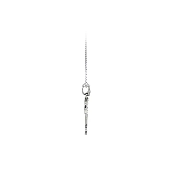 Chìa khóa dạng mặt dây chuyền với đá zircon trắng và vàng trắng